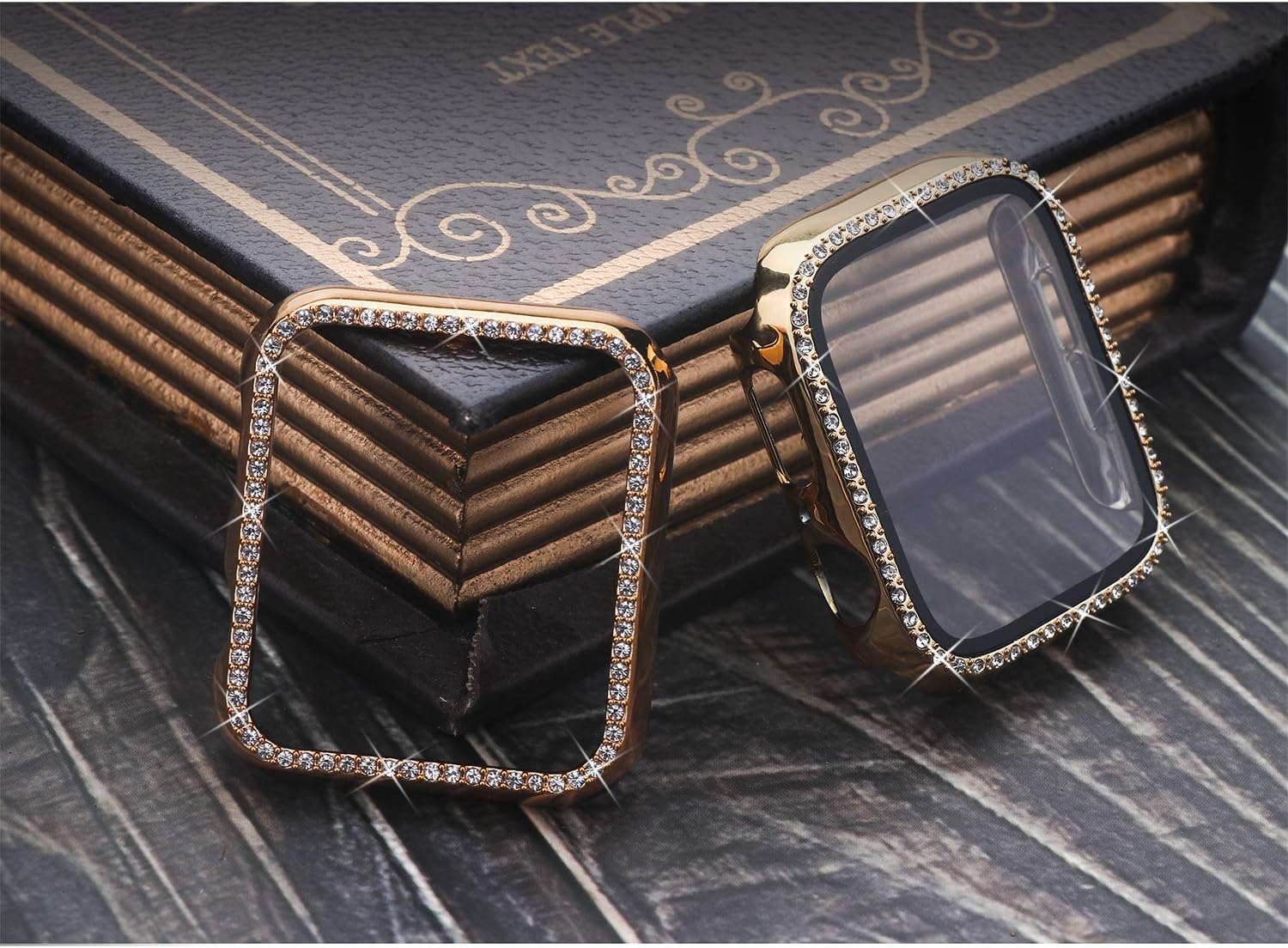 Mesime Correa compatible con Apple Watch con funda protectora de pantalla, correas de repuesto de joyería de 1.81 pulgadas, 1.77 pulgadas, 1.73