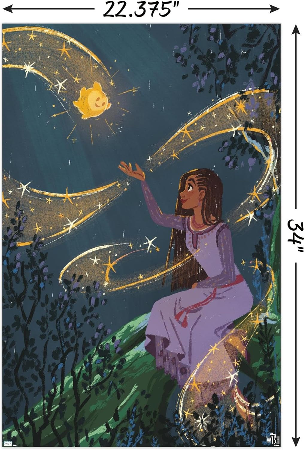 Trends International Disney Wish – Póster de collage 2 (Asha & Star), póster de pared, 22.37 x 34.00 pulgadas, versión sin marco