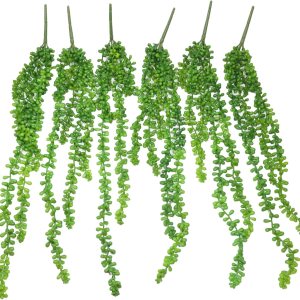 Ebros Gift Paquete de 6 collares artificiales realistas y realistas para plantas suculentas de helecho, plantas botánicas, hogar, jardín, veranda, Ebros Gift Paquete de 6 collares artificiales realistas y realistas para plantas suculentas de helecho, plantas botánicas, hogar, jardín, veranda,