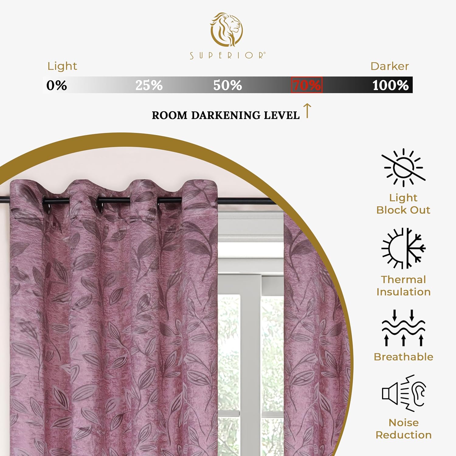 Superior Cortinas opacas, decoración de ventana de oscurecimiento de habitación para dormitorio, bloqueo solar, térmicas, cortinas bohemias