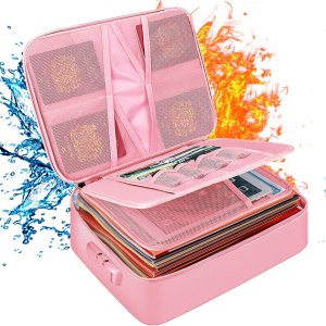DocSafe Bolsa organizadora de archivos con cerradura, bolsa de documentos ignífuga con cremallera resistente al agua, 3 capas portátil de viaje, DocSafe Bolsa organizadora de archivos con cerradura, bolsa de documentos ignífuga con cremallera resistente al agua, 3 capas portátil de viaje,
