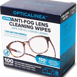 OPTICALINEA Toallitas de limpieza de lentes ultra antivaho l Toallitas antiniebla prehumedecidas para lentes, gafas de sol, gafas, pantallas, lentes OPTICALINEA Toallitas de limpieza de lentes ultra antivaho l Toallitas antiniebla prehumedecidas para lentes, gafas de sol, gafas, pantallas, lentes