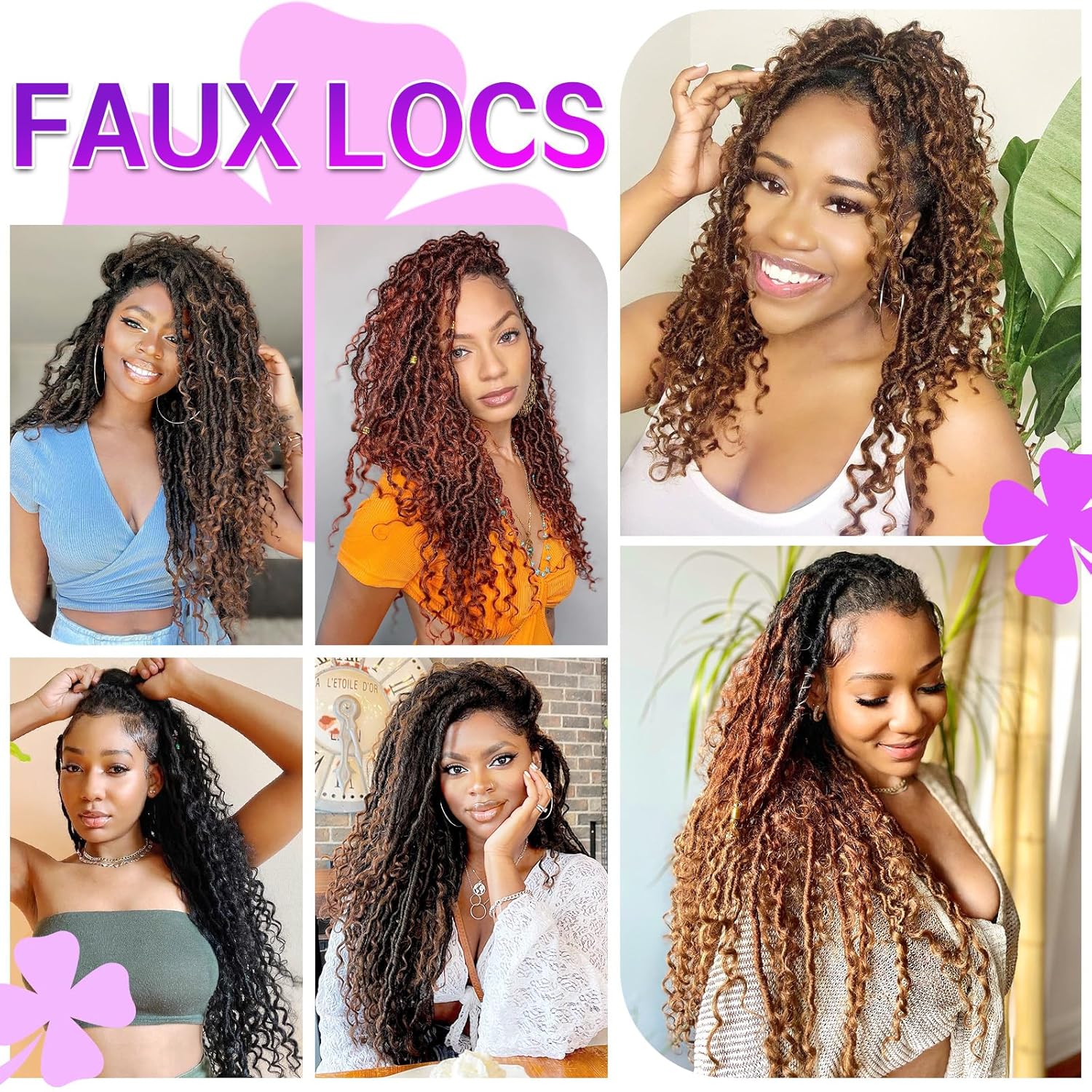 Goddess Locs – 8 paquetes de cabello de ganchillo rizado preanudado sintético, trenzas de ganchillo bohemias para mujeres negras (12 pulgadas T350)