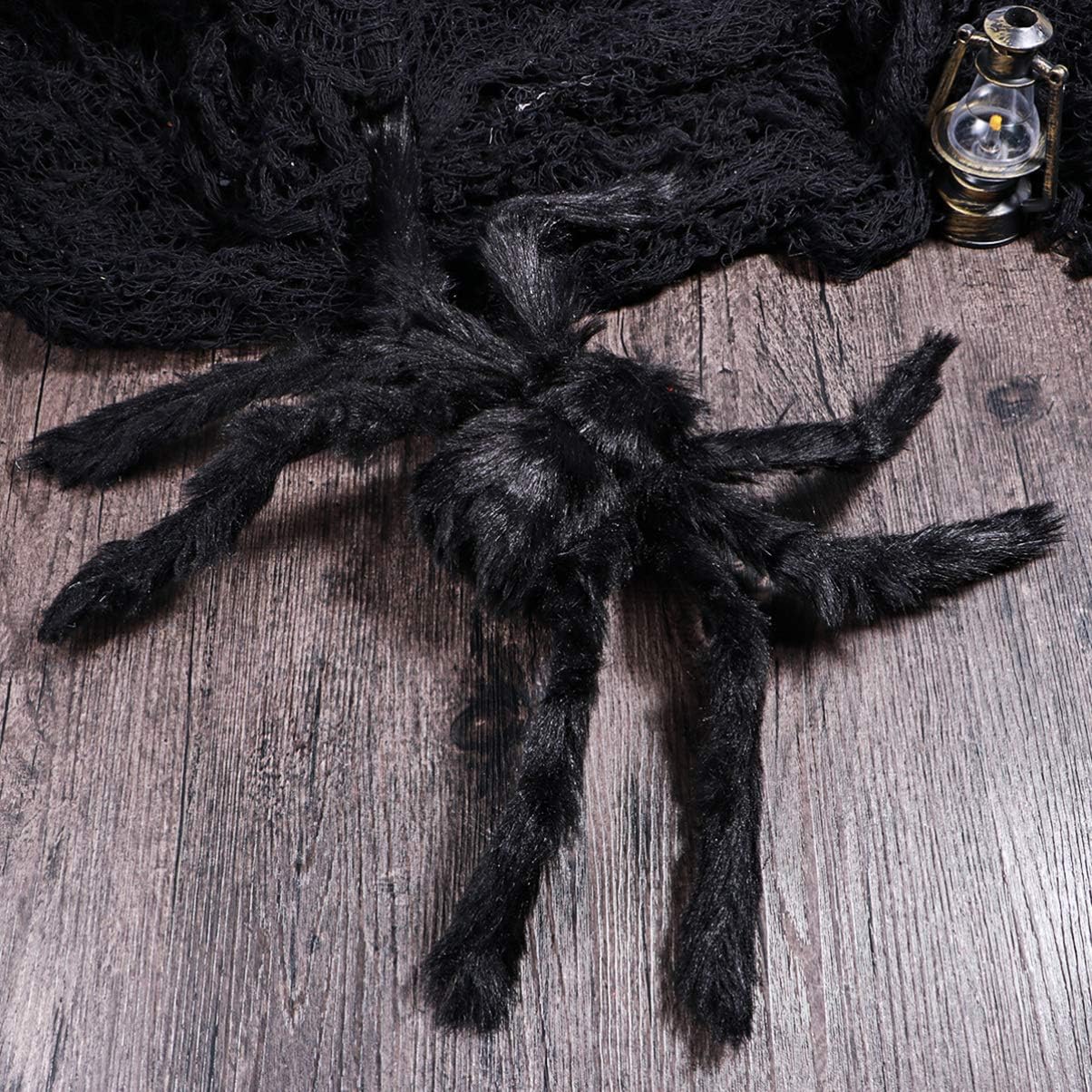 SEWACC Decoraciones de Halloween para exteriores, arañas falsas grandes, araña embrujada, decoración de puerta, adornos de decoración para niños,