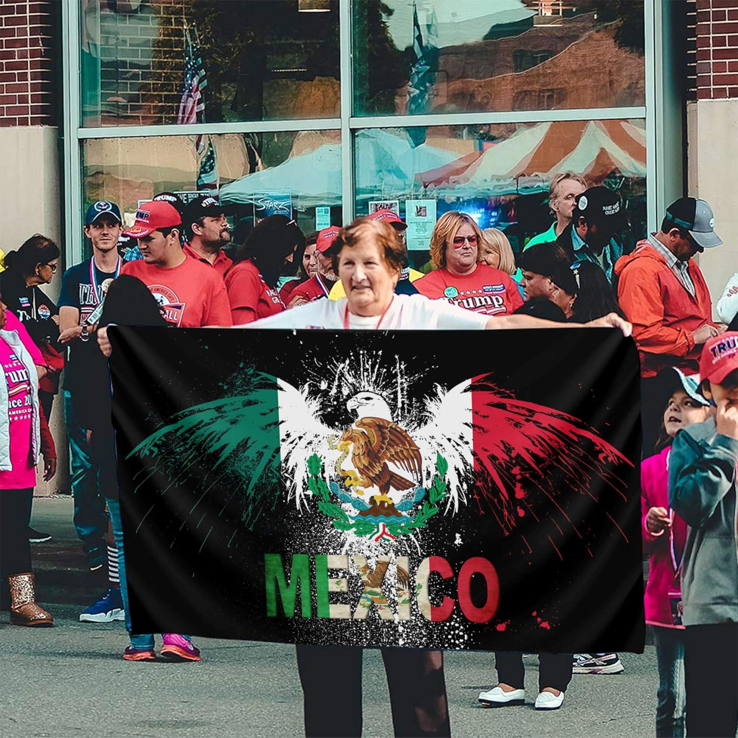 Bandera de México, banderas mexicano-americanas para exteriores, 3 x 5, doble cara, México, Estados Unidos, bandera de la amistad, bandera