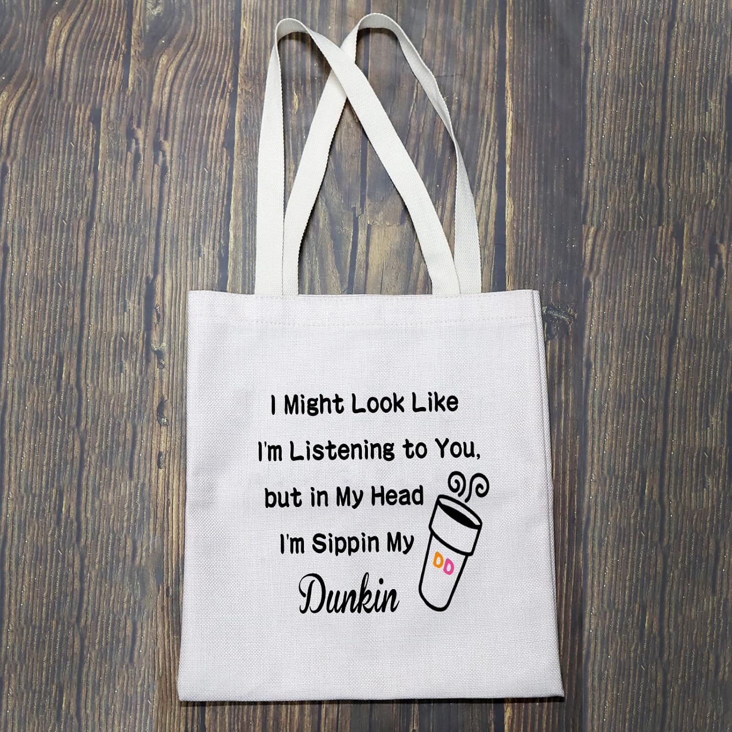 BLUPARK Donuts Lover Gift Coffee Lover Bolsa de compras Sippin My D Coffee Tote Bag