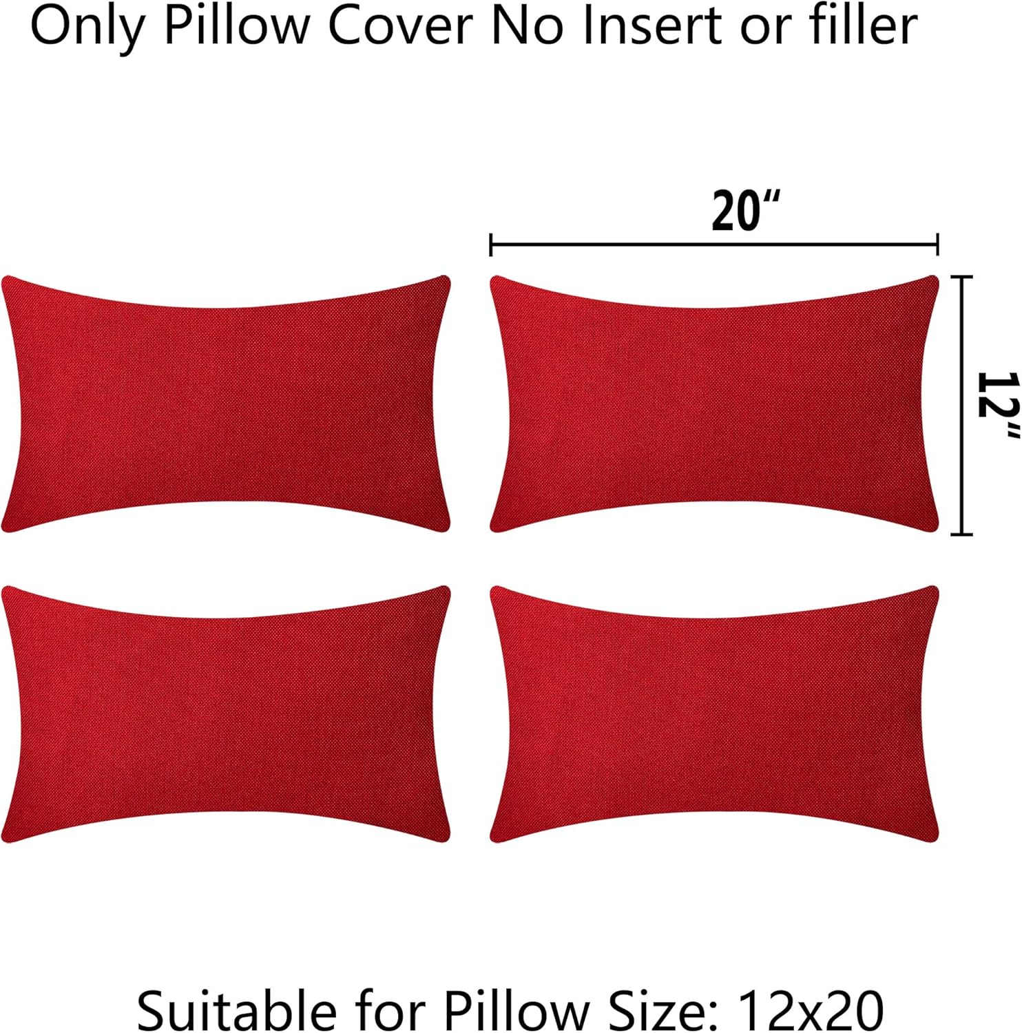 Demetex Fundas de almohada decorativas impermeables de 12 x 20 pulgadas, para exteriores, fundas de almohada de lino para jardín, césped y sala de