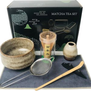 Juego de té matcha japonés (7 piezas), juego de batidor de matcha, batidor y tazón, soporte para batidor, cuchara matcha, el kit perfecto para hacer Juego de té matcha japonés (7 piezas), juego de batidor de matcha, batidor y tazón, soporte para batidor, cuchara matcha, el kit perfecto para hacer