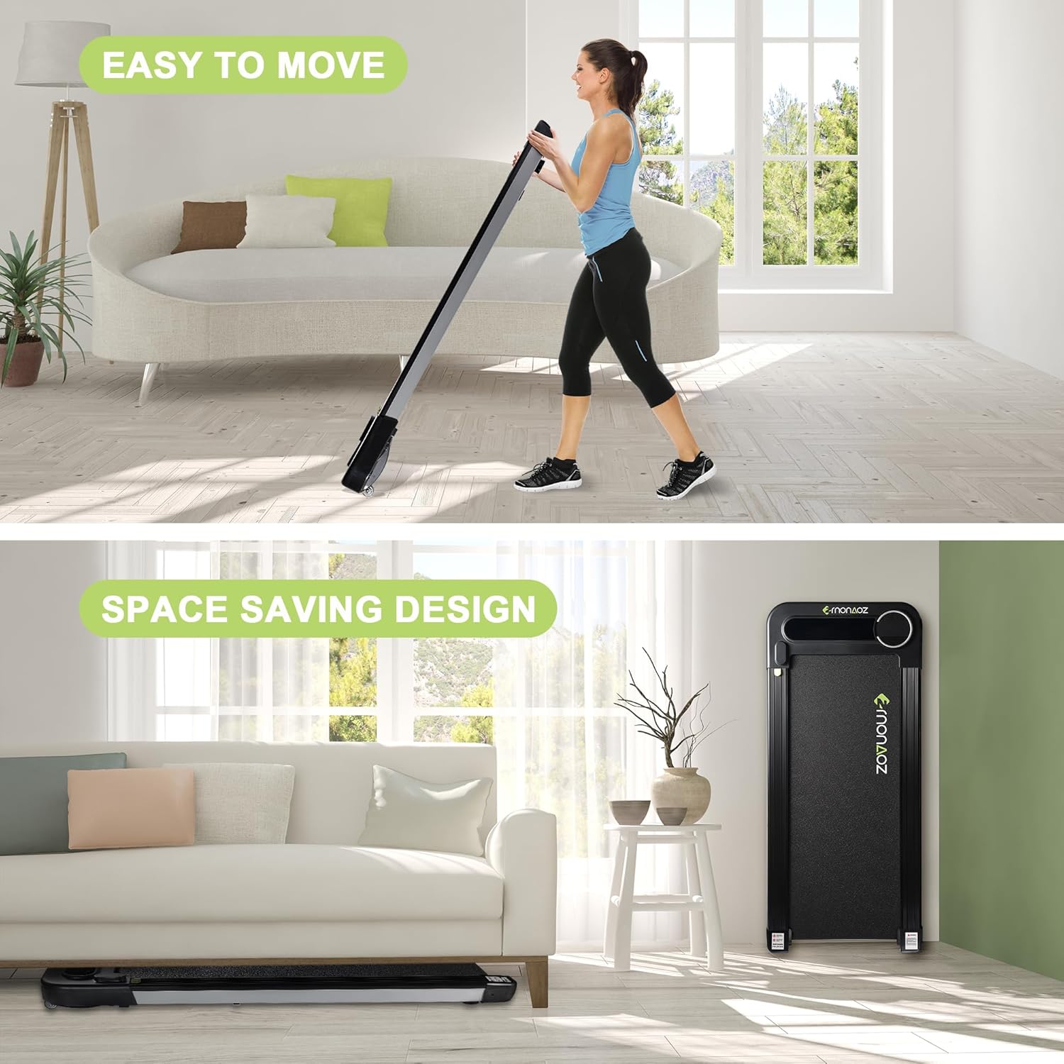 Caminadora 2 en 1 para usar debajo del escritorio, para uso en la oficina en casa con altavoz Bluetooth, 2.5 HP, máquina de correr para correr,