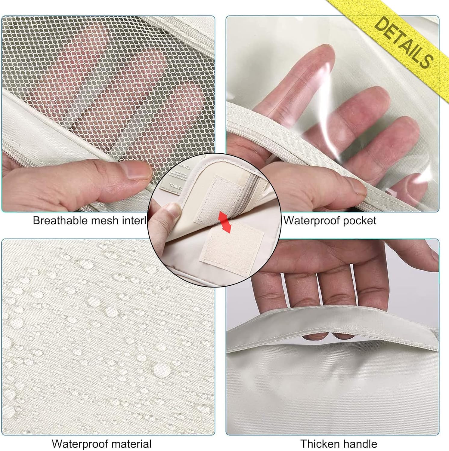 Neceser de viaje colgante con compartimento para artículos de tocador, organizador de maquillaje cosmético para mujeres y niñas, impermeable,