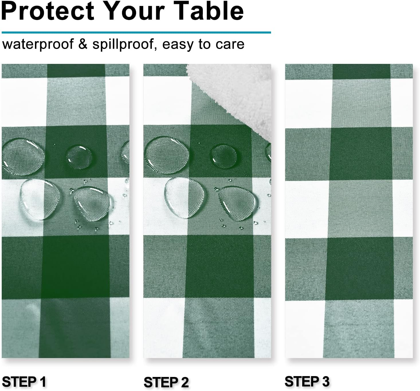 Hiasan – Mantel impermeable a cuadros para comedor y día de campo
