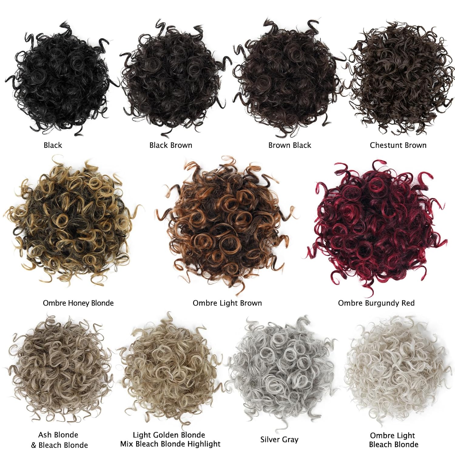 MaopaoBeauty Extensiones de cabello sintético con cordón elástico y ondas sueltas, moño desordenado, moño rizado, moño para mujeres negras, uso