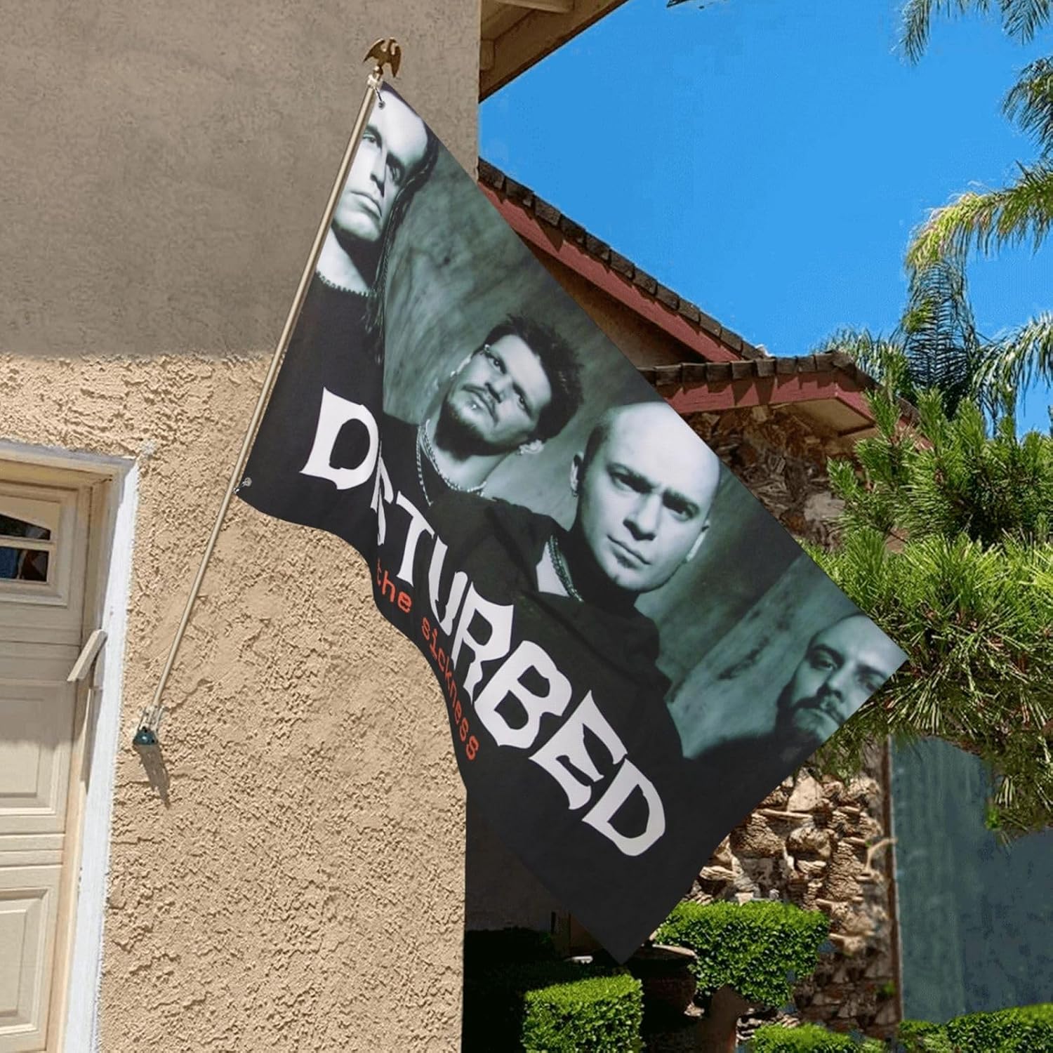 Disturbeds – Bandera de jardín con gráficos de moda, para decoración de interiores y exteriores, para fiestas en casa, 3 x 5 pies