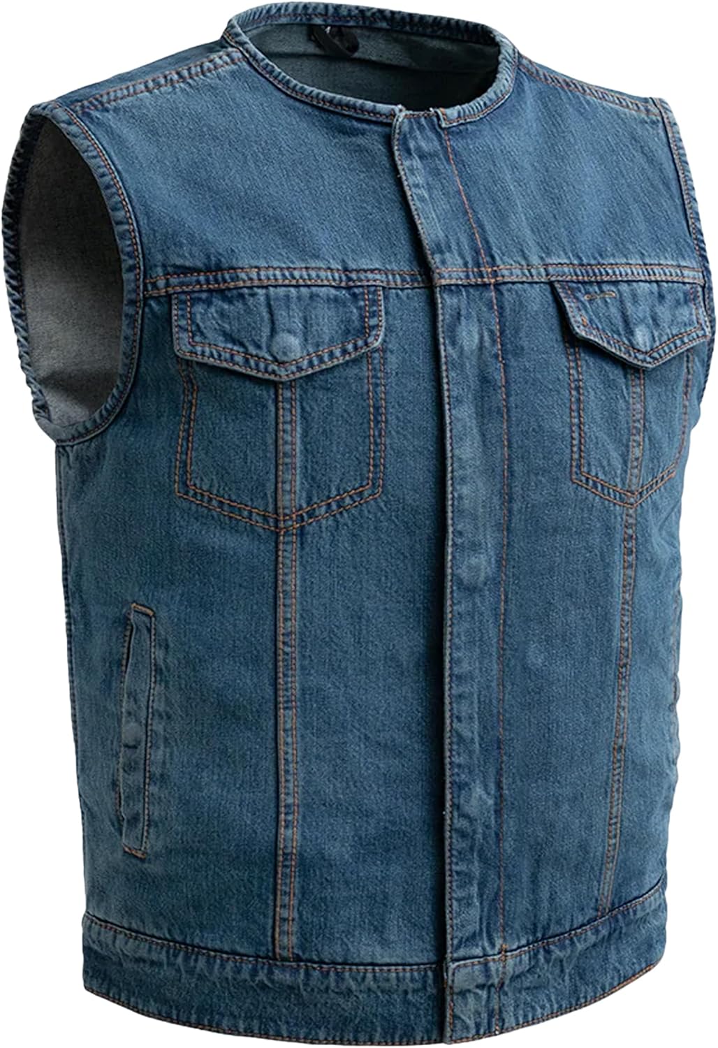 First Mfg Co – No Limit – Men’s Motorcycle Biker Riding Twill, Denim Vest