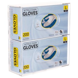 Nelspen Dispensador de guantera de acrílico de doble cara con carga transparente, organizador de almacenamiento para médicos, látex, goma, nitrilo, Nelspen Dispensador de guantera de acrílico de doble cara con carga transparente, organizador de almacenamiento para médicos, látex, goma, nitrilo,