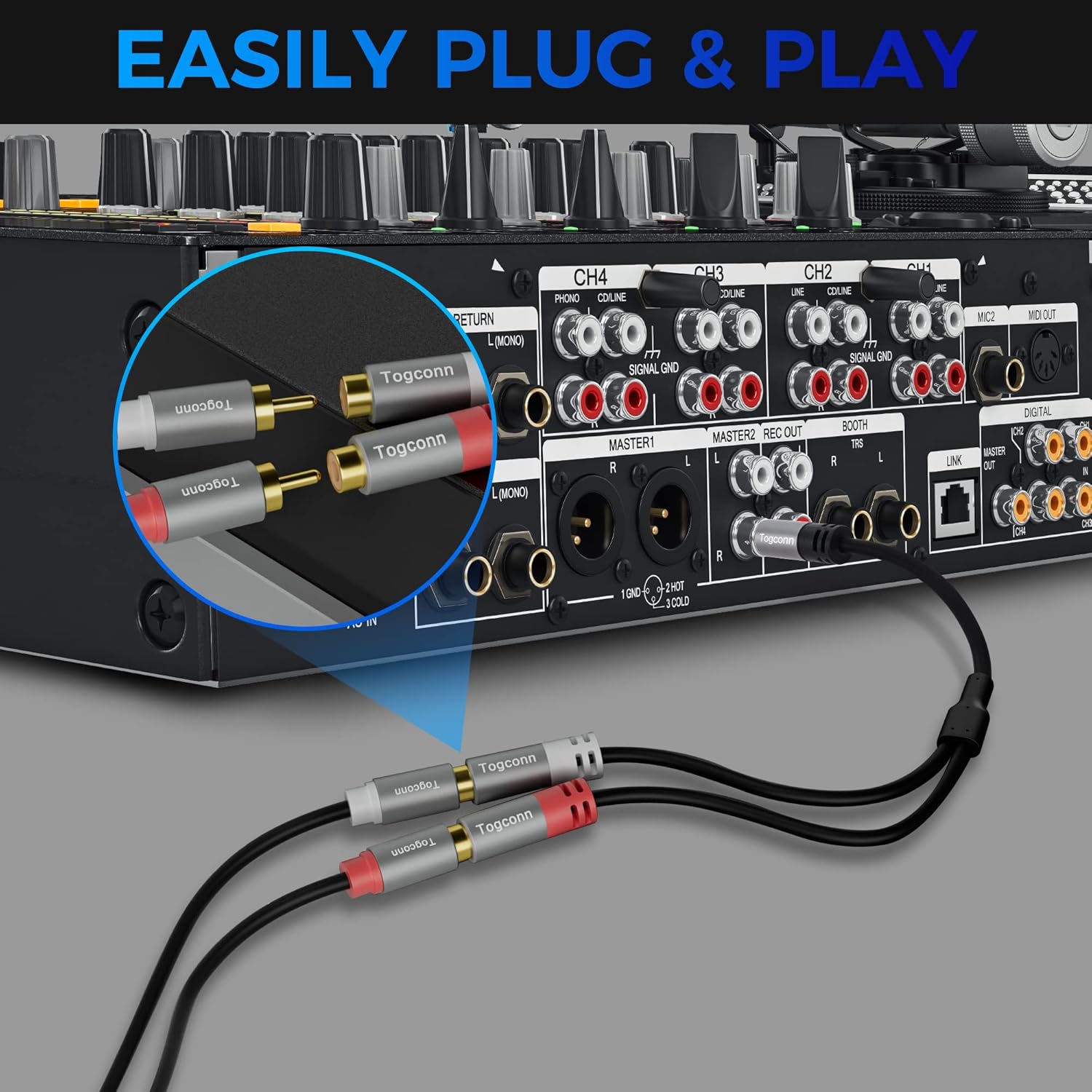 Cable divisor RCA Y-RCA, 1 RCA hembra a 2 RCA macho altavoz de audio adaptador Y, cable divisor de audio RCA corto para audio de automóvil,