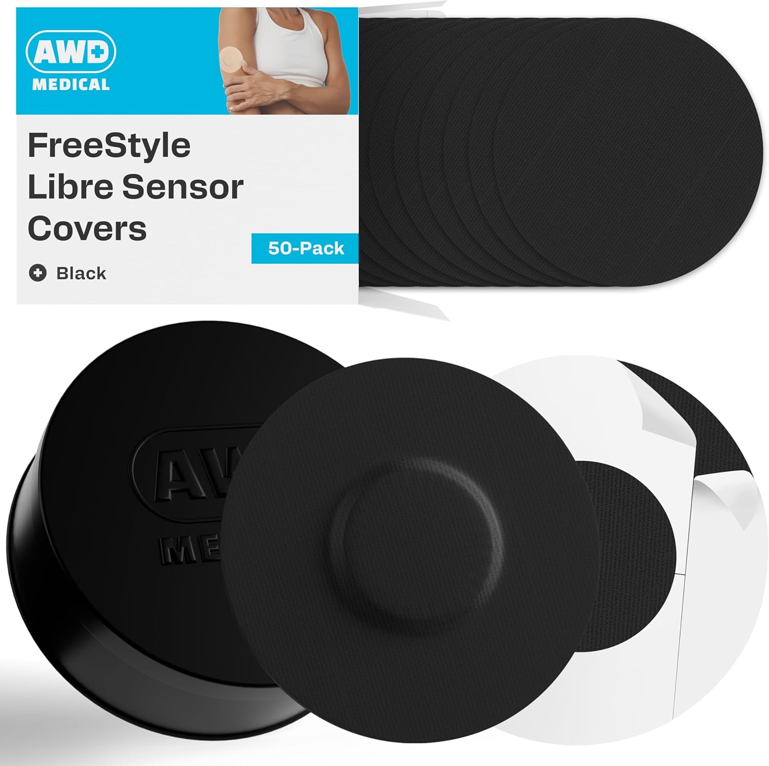 Cubierta de sensor Libre – Negro – 50pack