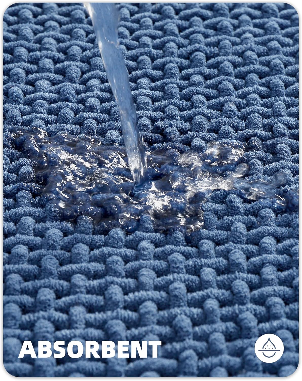 Alfombras de baño de felpilla mejoradas, adorna tu baño con el color G azul marino, absorbentes, antideslizantes, suaves, lavables a máquina, de