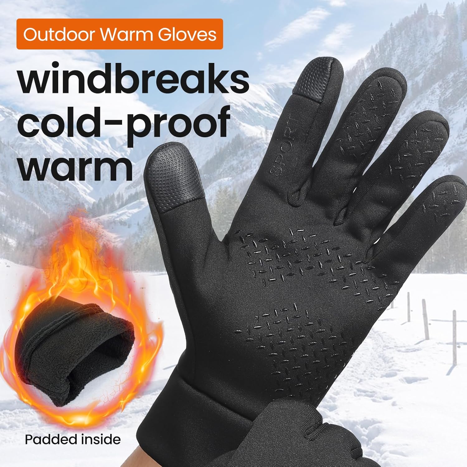 Guantes de invierno para hombre y mujer, resistentes al viento, impermeables, cálidos, para pantalla táctil, para fitness, correr, ciclismo