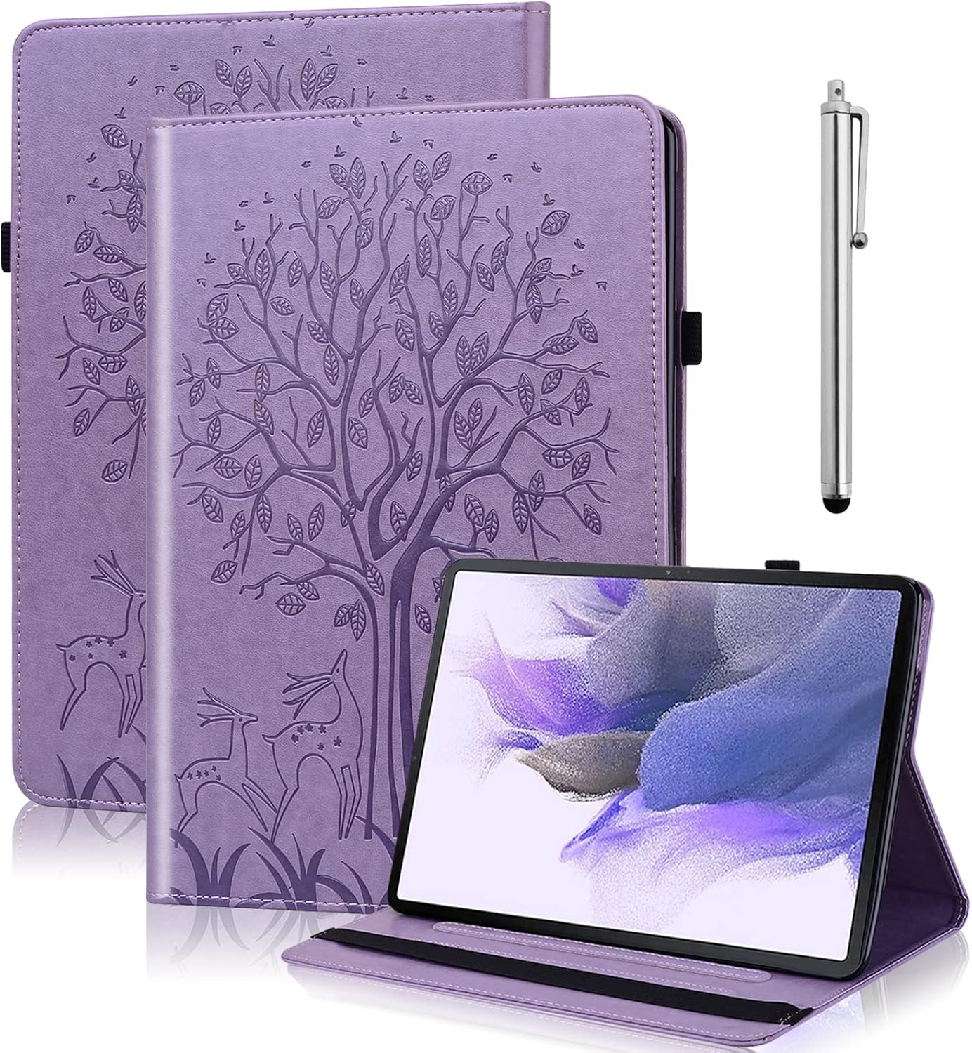 Funda para Xiaomi Redmi Pad 10.61 Pulgadas 2022, Diseño En Relieve Deer&Tree PU Funda De Cuero Con Soporte Para Pluma Banda Elástica Para Redmi Pad