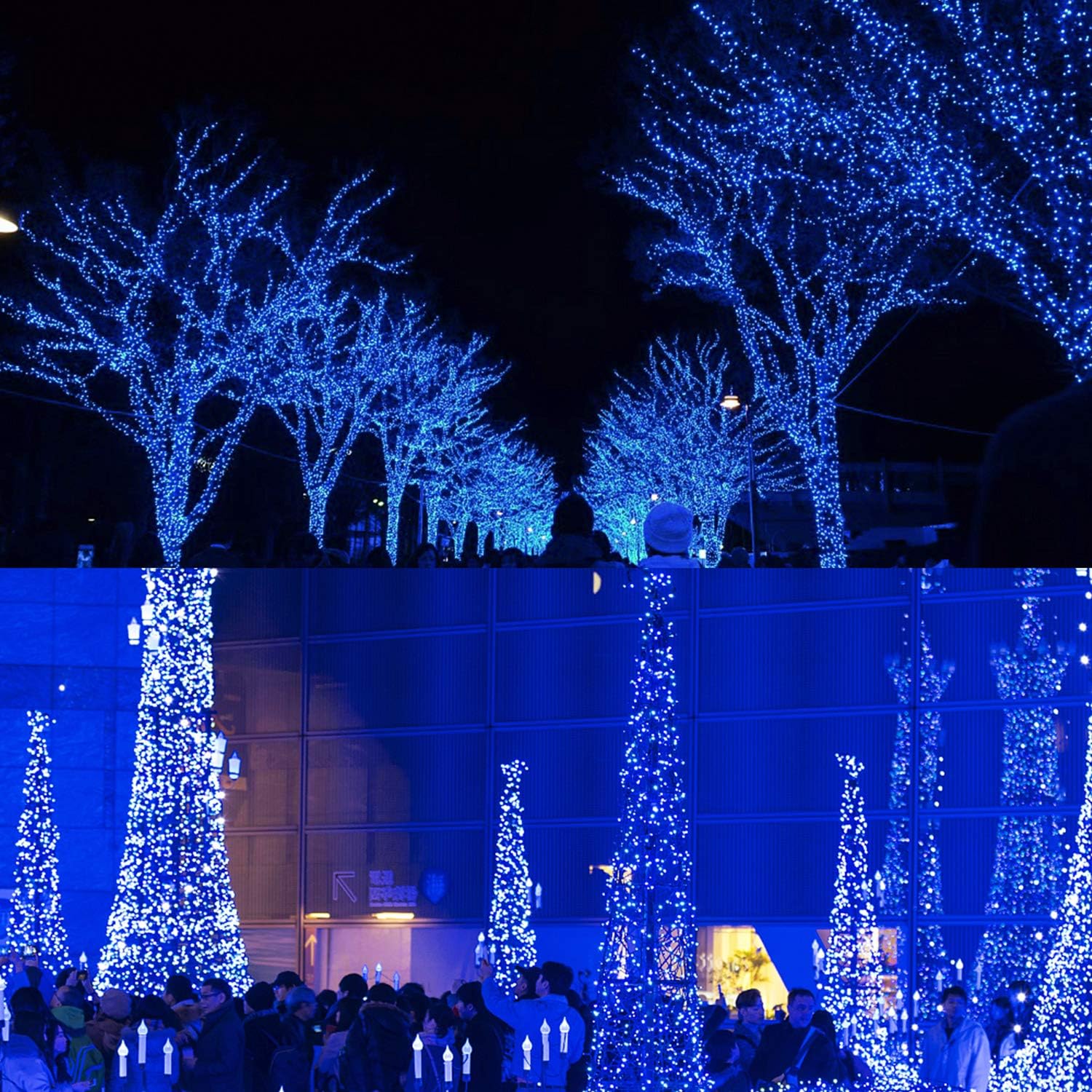 Guirnalda de 300 luces LED para exteriores e interiores, luces navideñas superbrillantes extralargas de 98.5 pies con 8 modos de iluminación, serie