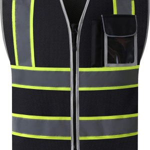 JKSafety Hi-Vis – Chaleco reflectante de múltiples bolsillos con malla, cumple con las Normas ANSIISEA JKSafety Hi-Vis – Chaleco reflectante de múltiples bolsillos con malla, cumple con las Normas ANSIISEA