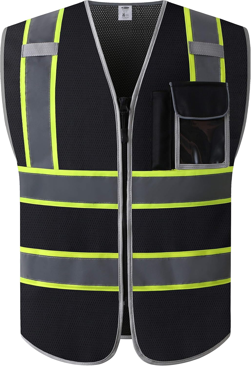 JKSafety Hi-Vis – Chaleco reflectante de múltiples bolsillos con malla, cumple con las Normas ANSIISEA