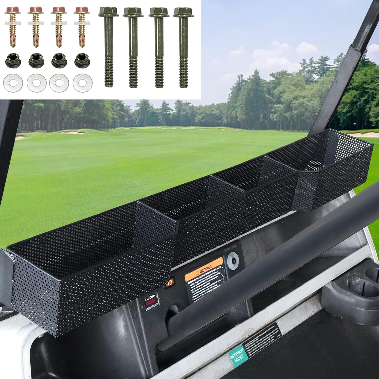Cesta de almacenamiento interior frontal para carrito de golf para Club Car DS Precedent, EZGo RXV TXT, organizador de bandeja de almacenamiento