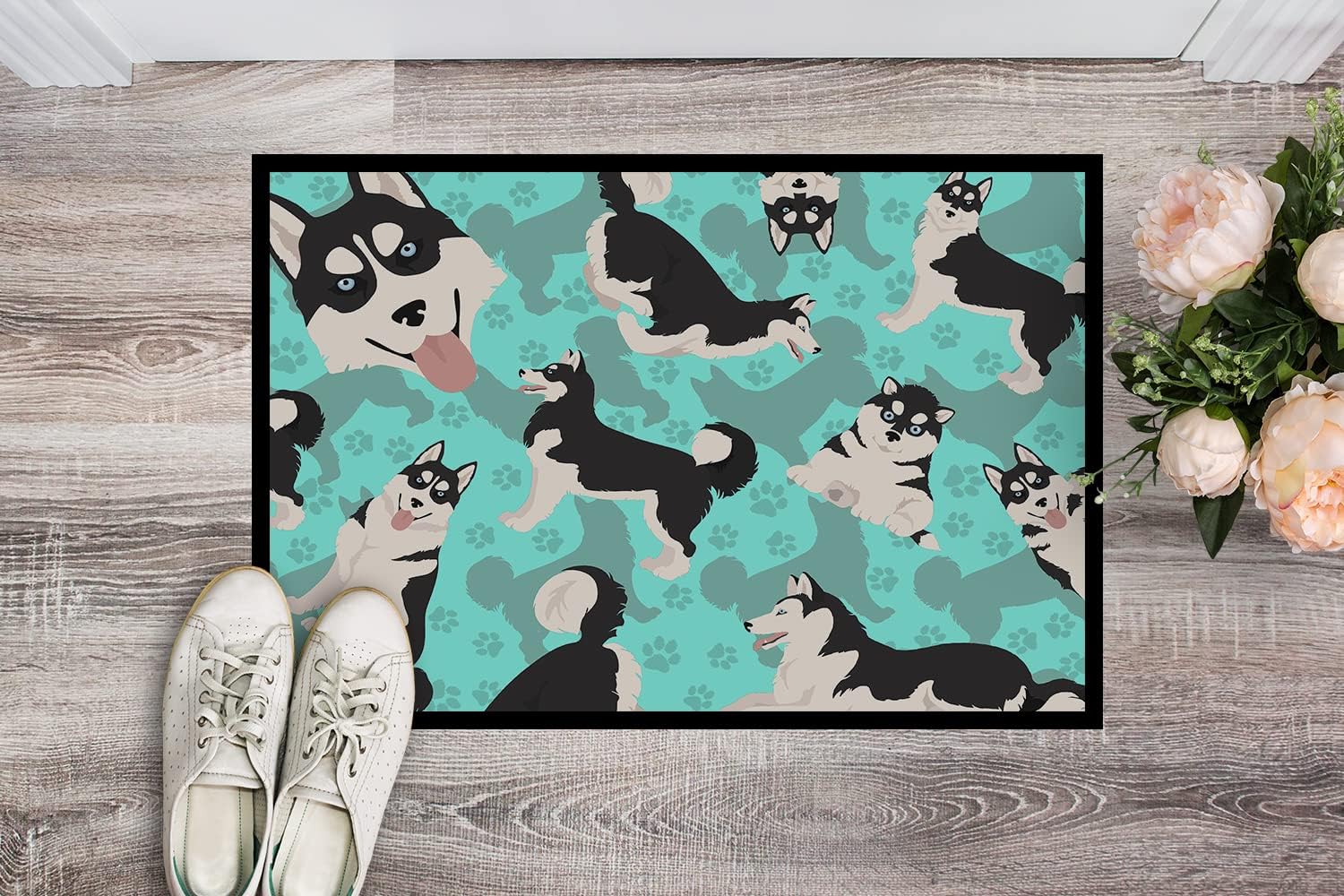 Caroline’s Treasures Tapete siberiano Husky para interiores o exteriores, 24 x 36 pulgadas
