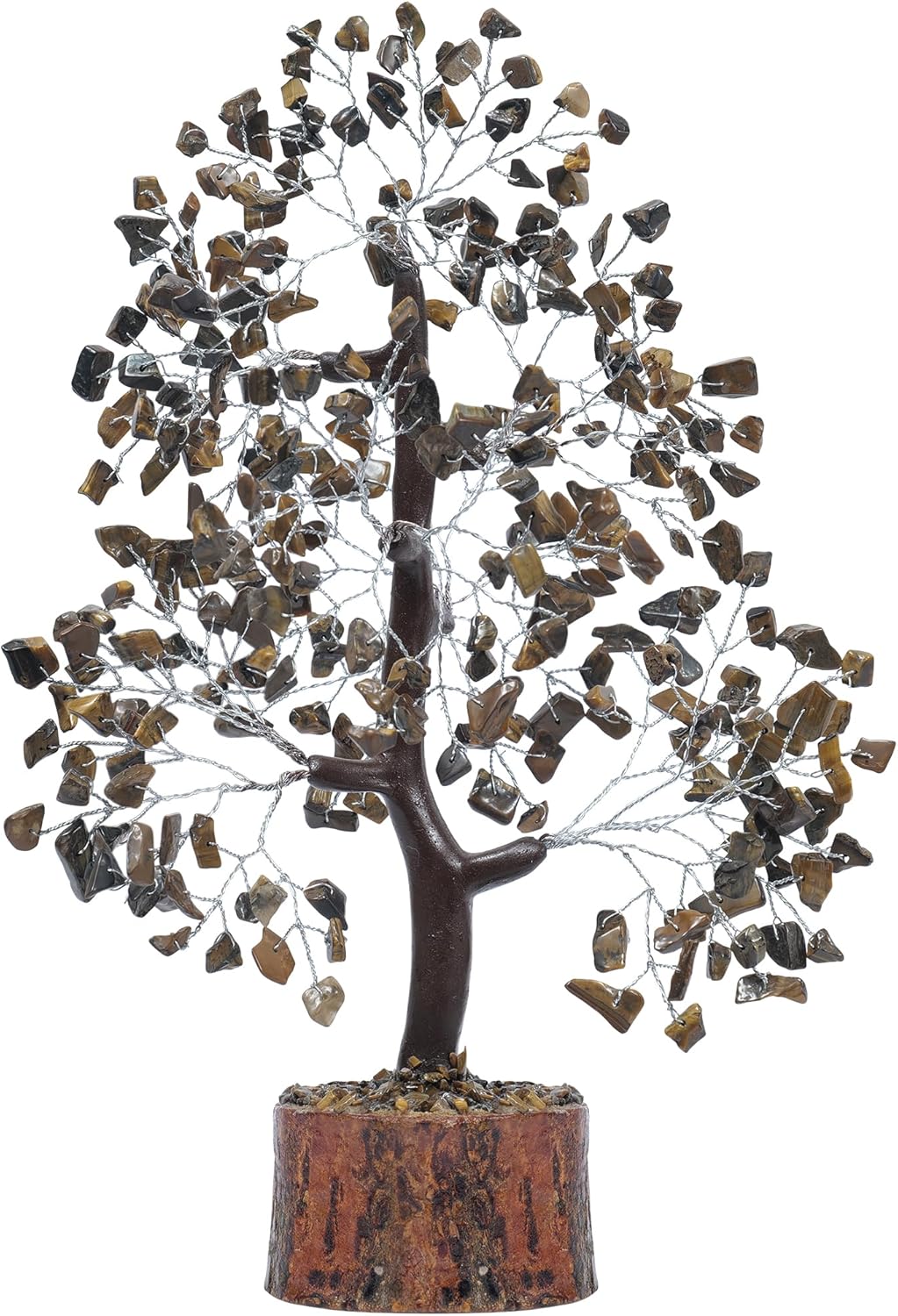 PYOR – Árbol de cristales de ojo de tigre, piedra curativa, positiva, regalo hippie, árbol de gemas, de dinero de cristal, de buena suerte, de