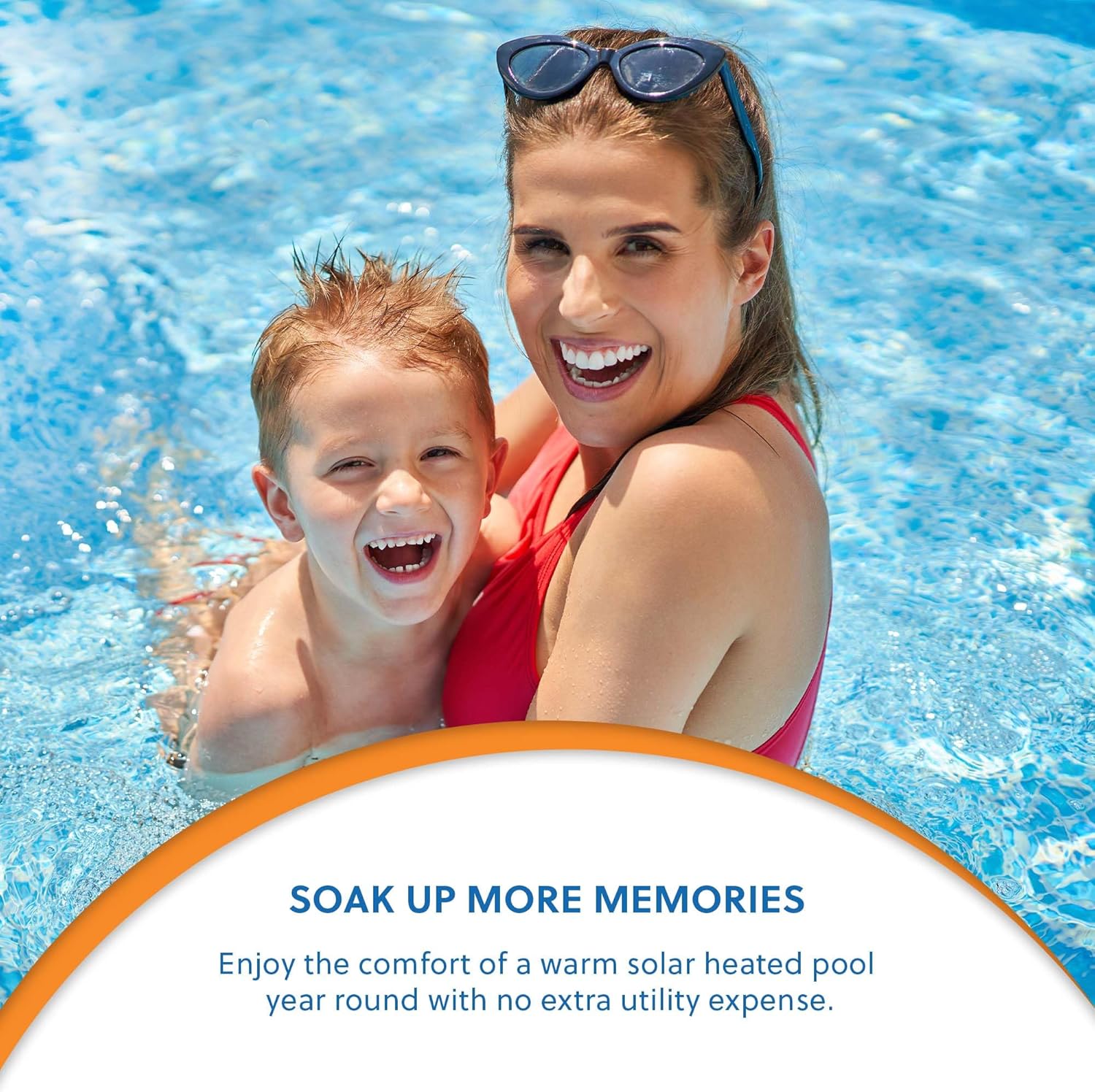 Suministro solar de piscina SwimJoy Lite calentador solar para piscinas sobre el suelo, panel de techo duradero montado en bastidor de techo, 15 a