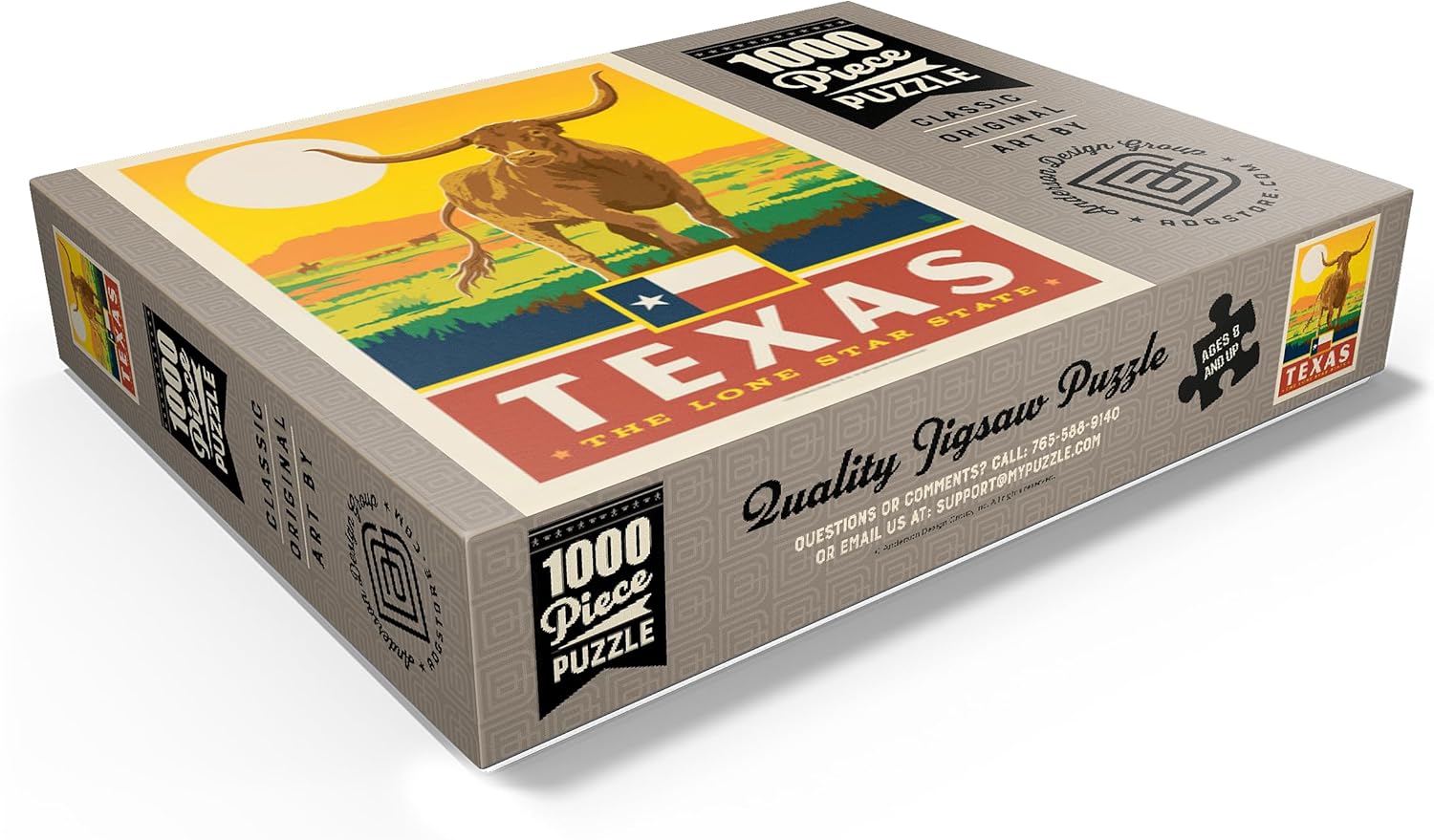 MyPuzzle Texas The Lone Star State, State Pride Vintage Poster – Rompecabezas prémium de 1000 piezas para adultos