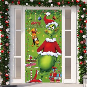 Decoraciones de Navidad con texto en inglés Merry Grinchmas, decoración de Navidad para invierno y Año Nuevo, decoraciones navideñas para fiestas en Decoraciones de Navidad con texto en inglés Merry Grinchmas, decoración de Navidad para invierno y Año Nuevo, decoraciones navideñas para fiestas en
