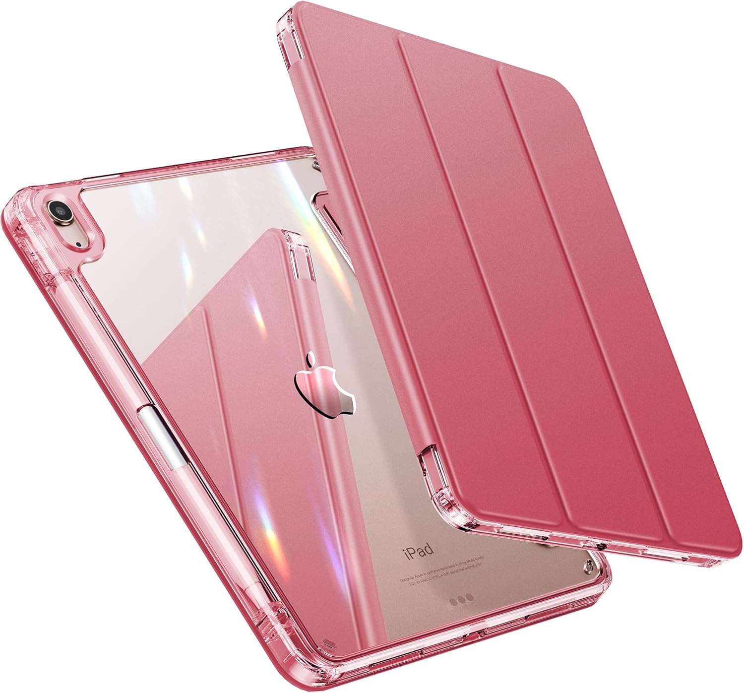 INFILAND Funda para iPad Mini 6 (8.3 pulgadas, 2021), parte trasera ultra transparente y funda de piel sintética. Protección contra caídas de 6 pies