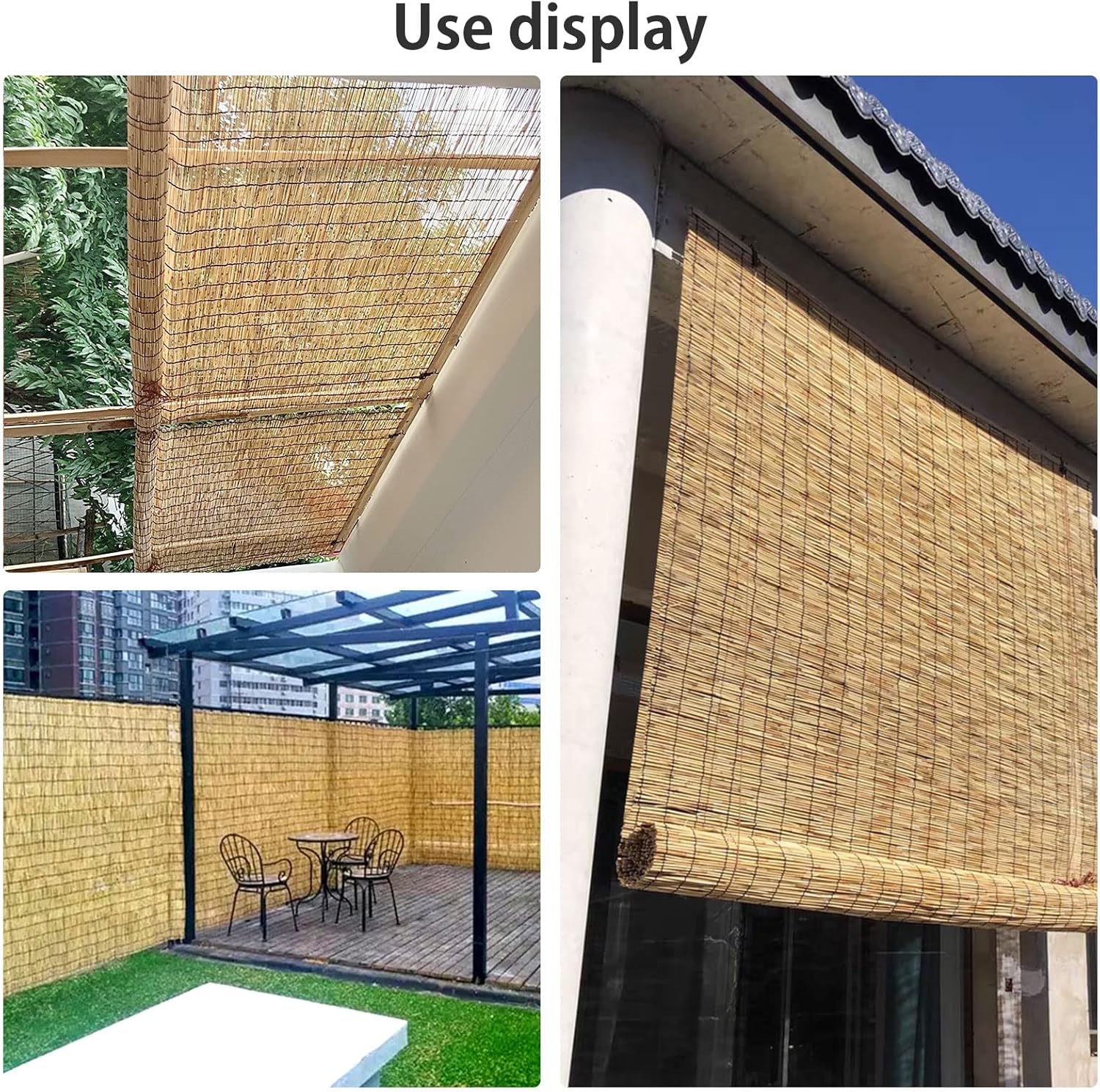 Persianas de bambú para patio al aire libre, persianas de bambú retro, persianas enrollables para filtrar la luz, persianas enrollables para