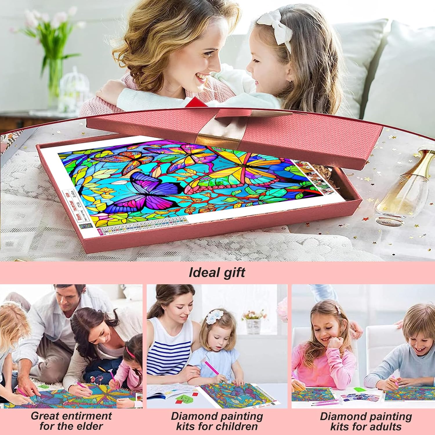 Stalente Kits de pintura de diamantes para adultos, kits de arte de diamantes 5D para principiantes, pintura de diamante redonda para decoración de
