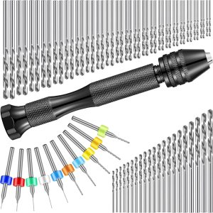 Juego de 95 brocas manuales, taladro de mano con tornillo de banco de pasador negro, 74 brocas micro torcidas y 20 piezas de mini brocas de PCB para Juego de 95 brocas manuales, taladro de mano con tornillo de banco de pasador negro, 74 brocas micro torcidas y 20 piezas de mini brocas de PCB para