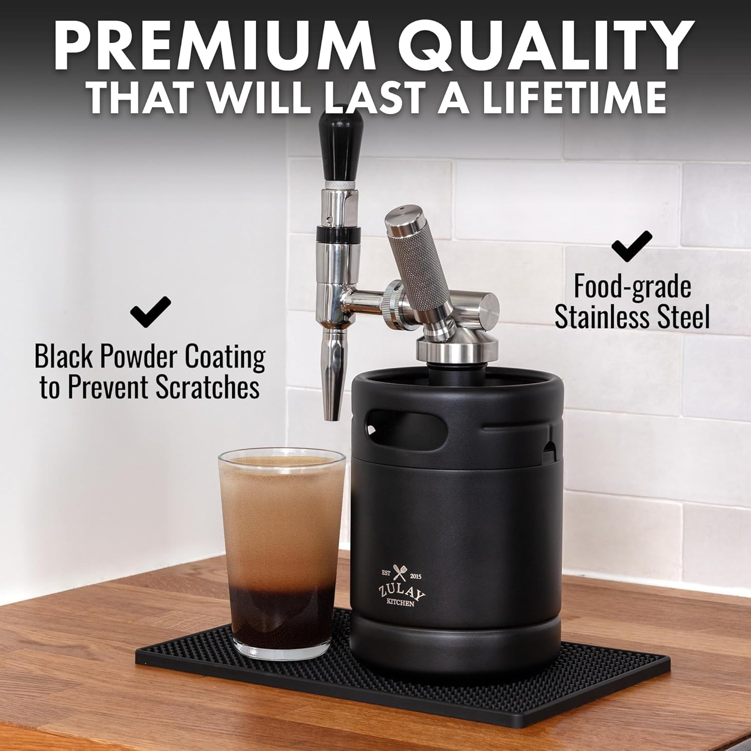 Zulay Nitro – Cafetera fría Nitro con válvula de alivio de presión y grifo de crema, regalo para los amantes del café, cafetera Nitro Cold Brew para