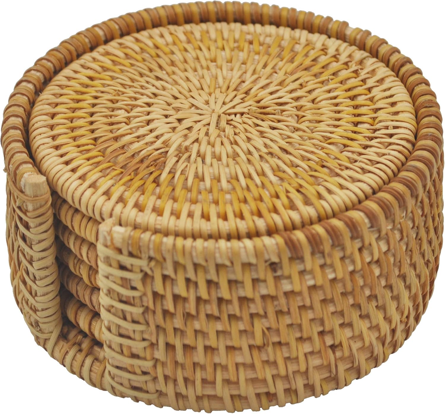Juego de 6 posavasos de ratán tejidos a mano con soporte, platos base y platos aislados, ollas calientes aisladas, accesorios de cocina para sala y