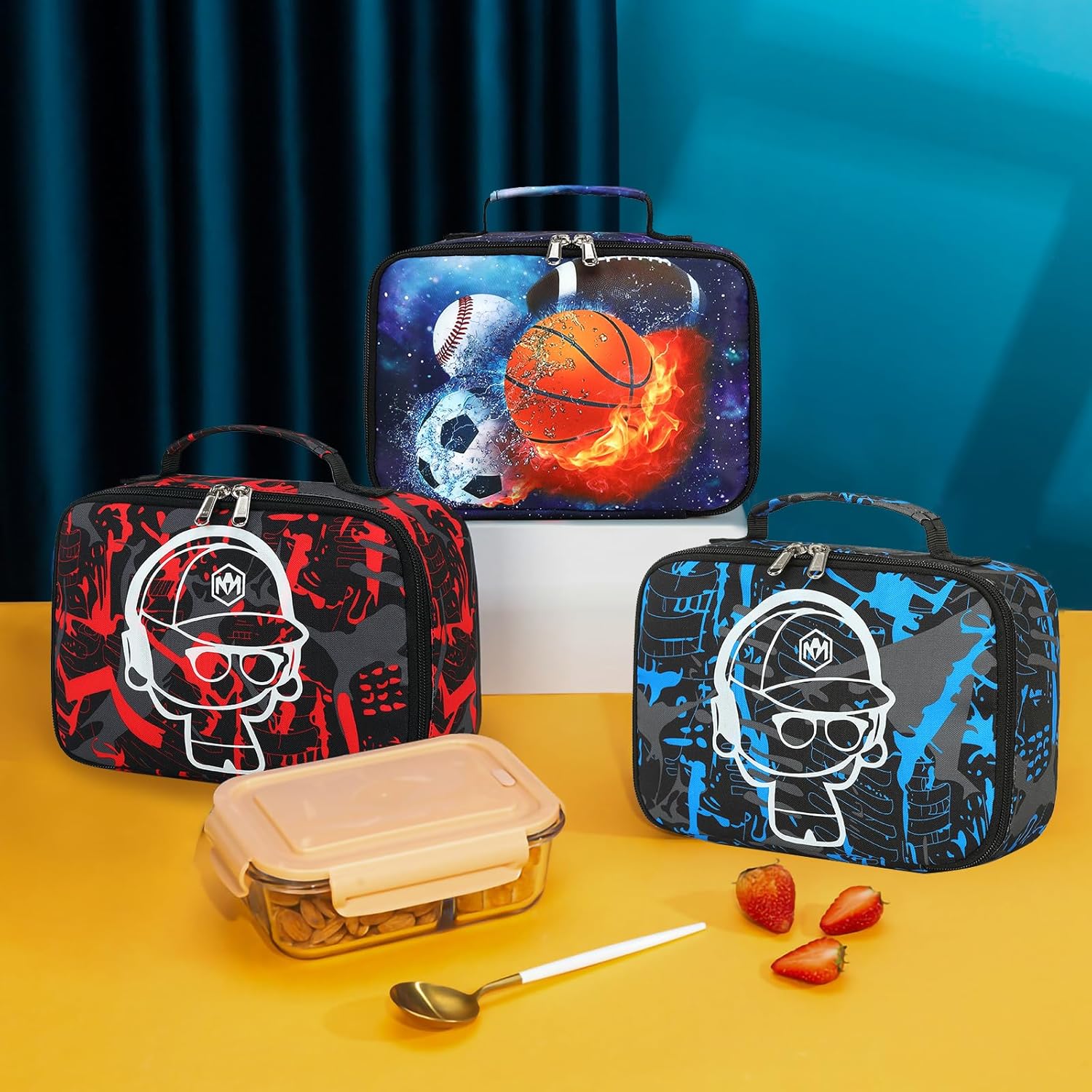 LEDAOU Lonchera con aislamiento térmico para niñas, bolsa de almuerzo reutilizable para escuela, picnic, senderismo, trabajo
