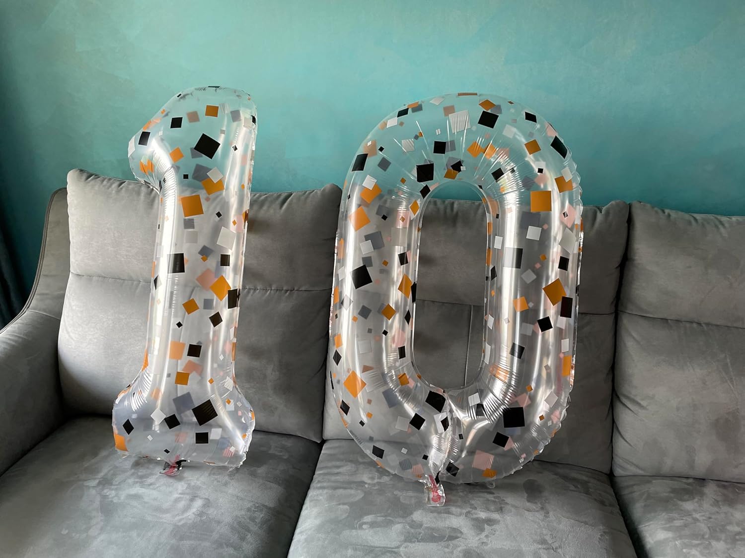 Inconsered Globo digital de película de aluminio de 40 pulgadas, color es fragmento transparente, número 1. adecuado para fiestas de cumpleaños,