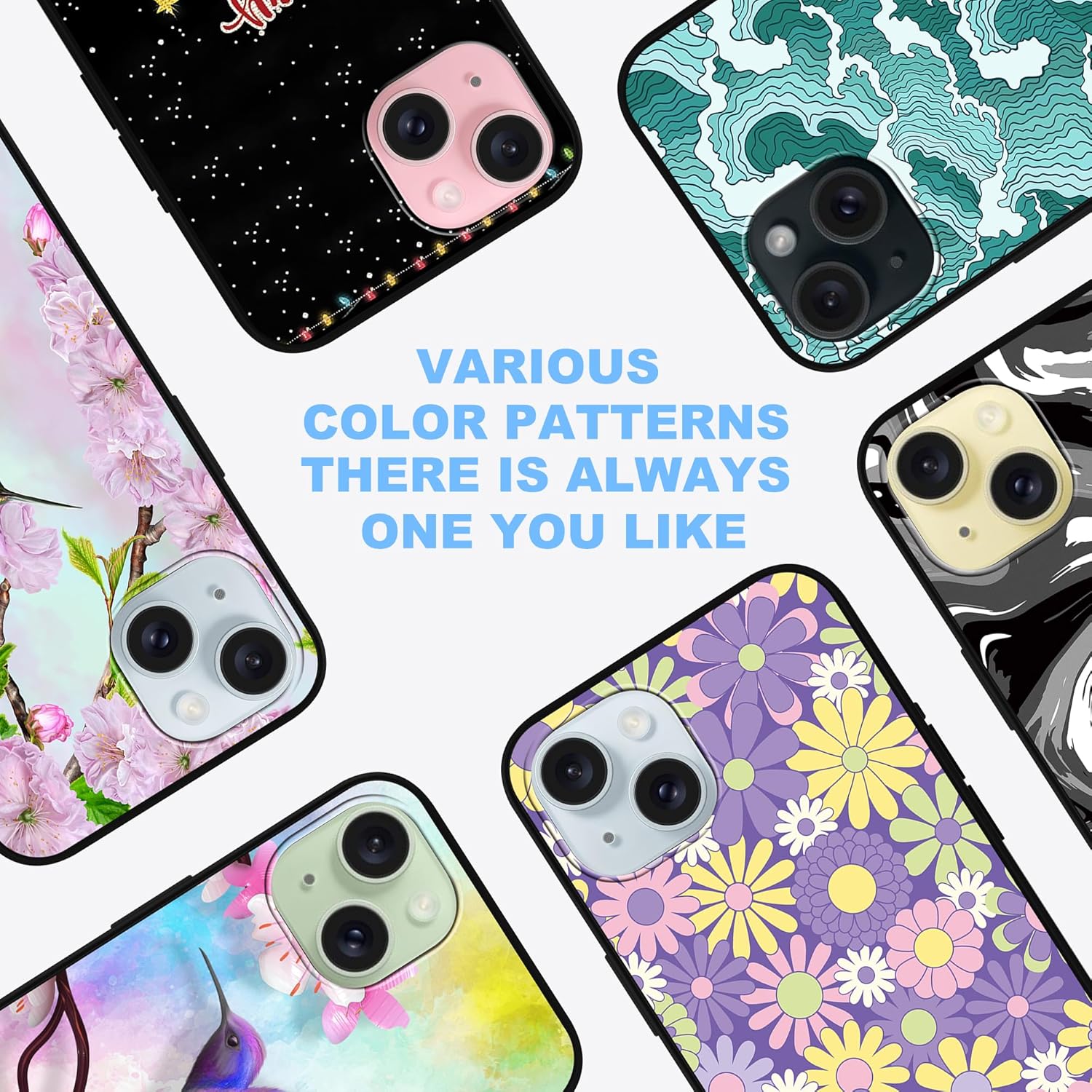 MSEAANBK Funda de hongos para iPhone 15 Plus de 6.7 pulgadas, diseño de plantas silvestres para iPhone 15 Plus para mujeres, niñas y hombres, TPU
