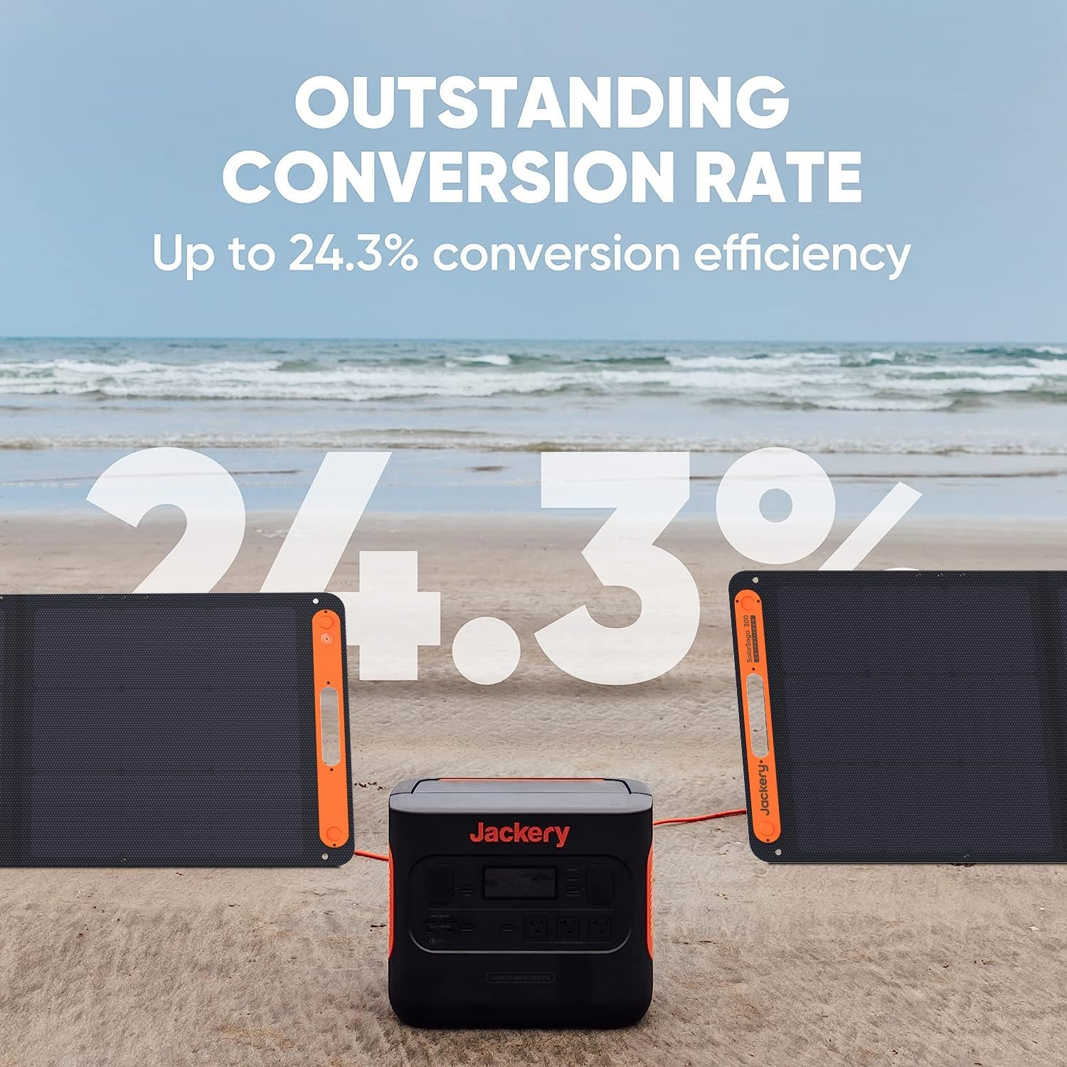 Jackery SolarSaga – Panel solar portátil de 200 W para Explorer 1000 Pro1500 Pro2000Pro3000Pro, estación de energía fuera de la red para respaldo
