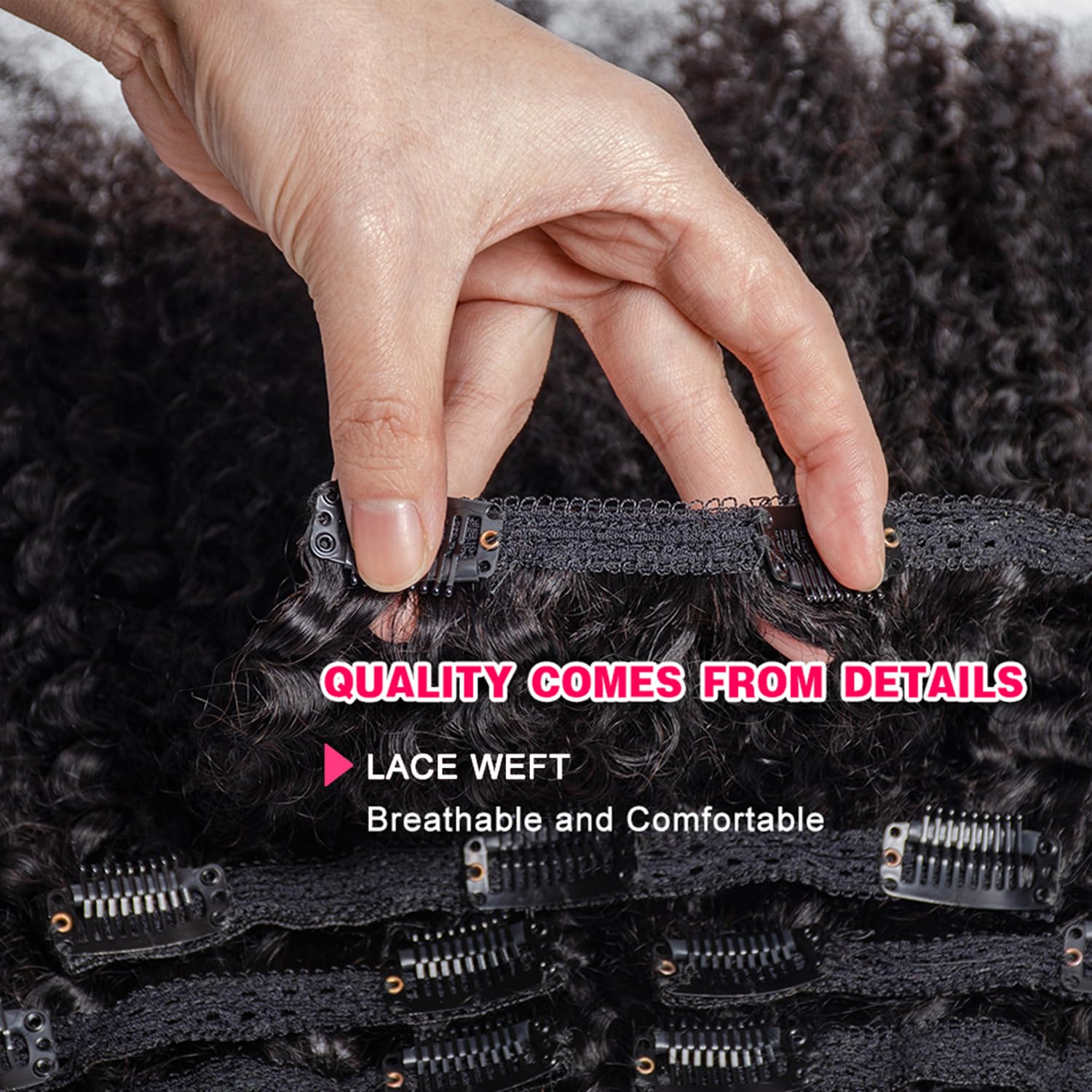 VTAOZI Afro Kinky Curly Clip in Hair Extensions Real Human Hair for Black Women Brazilian Kinky Curly Human Hair Clip in Extensions 7Pcs with