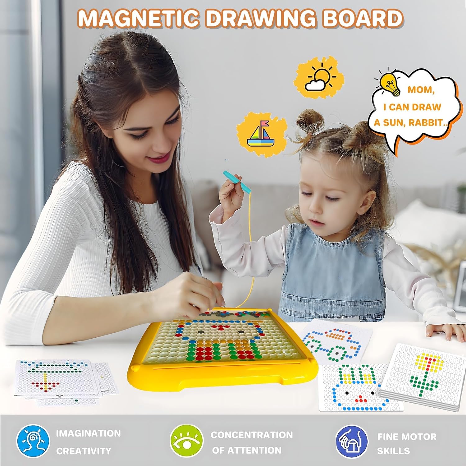 Laberinto magnético de color y números, juguetes Montessori 2 en 1, tablero de dibujo magnético, tabla de rompecabezas de aprendizaje de
