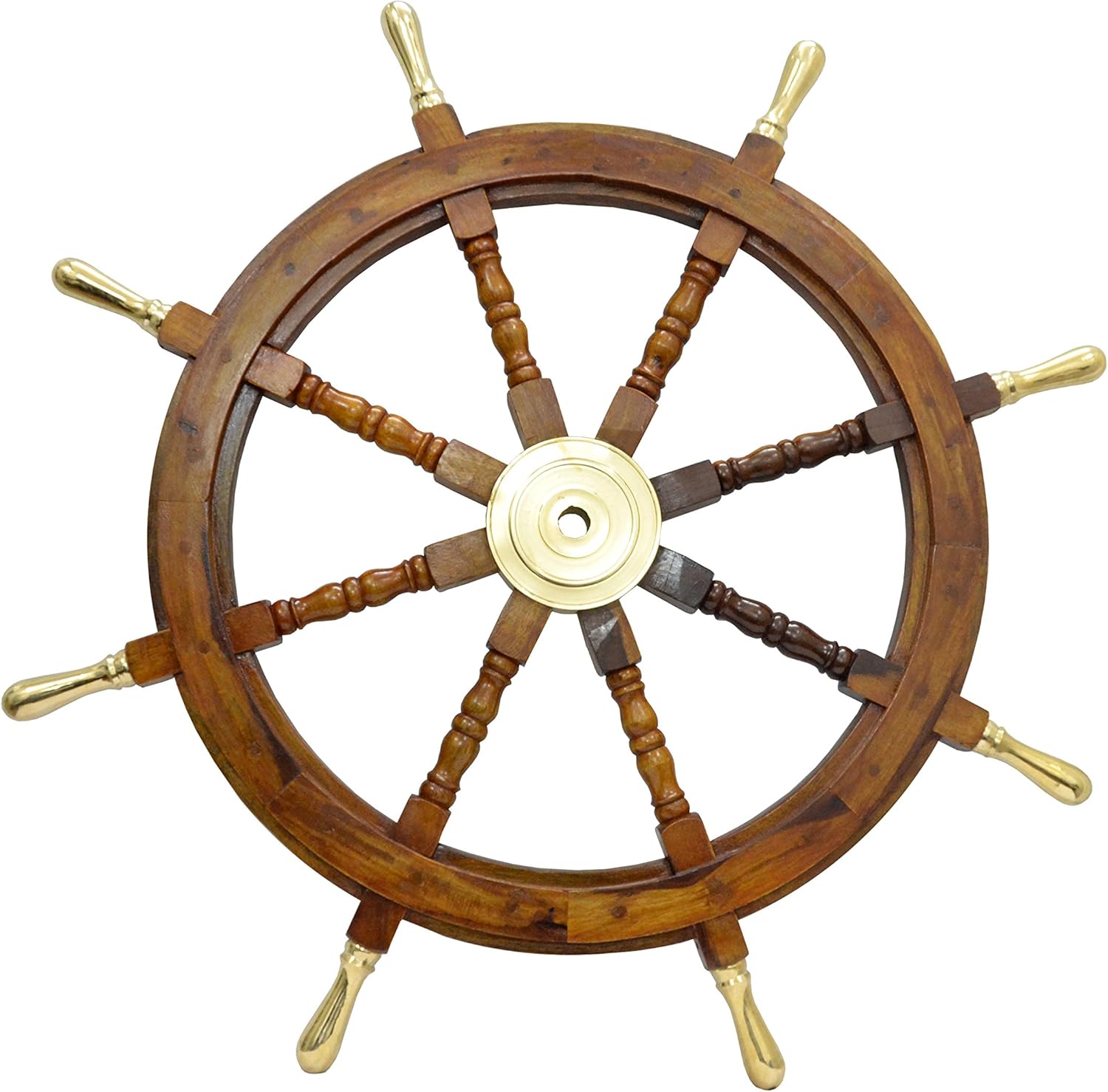 Rueda de barco, volante náutico, rueda de madera, rueda de barcos, decoración náutica, muebles náuticos, antigüedades, arte náutico, con mango de