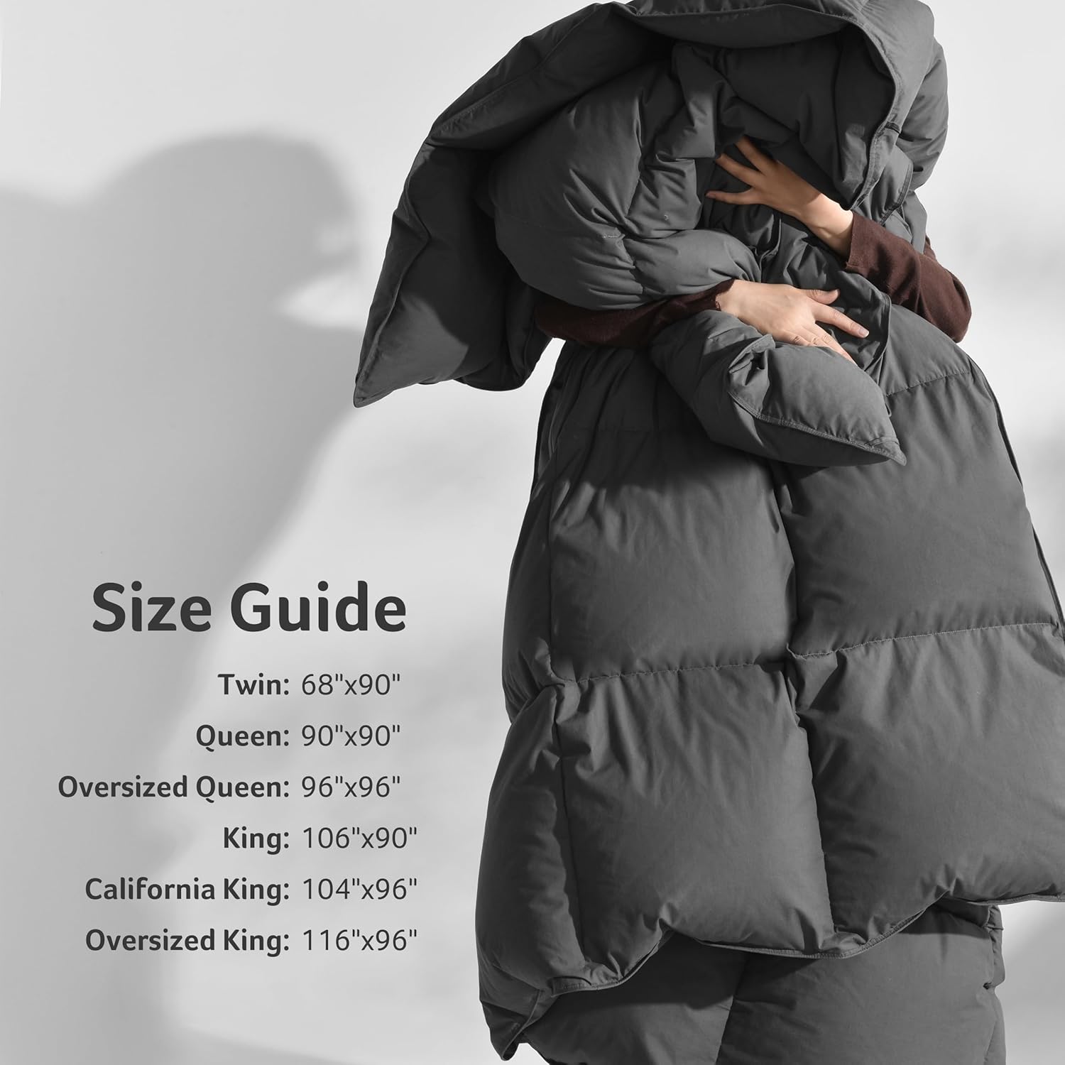 Saisier Edredón de plumas tamaño individual, ultra suave, relleno de edredón de plumón de alta calidad, calor medio para todas las estaciones, 68 x