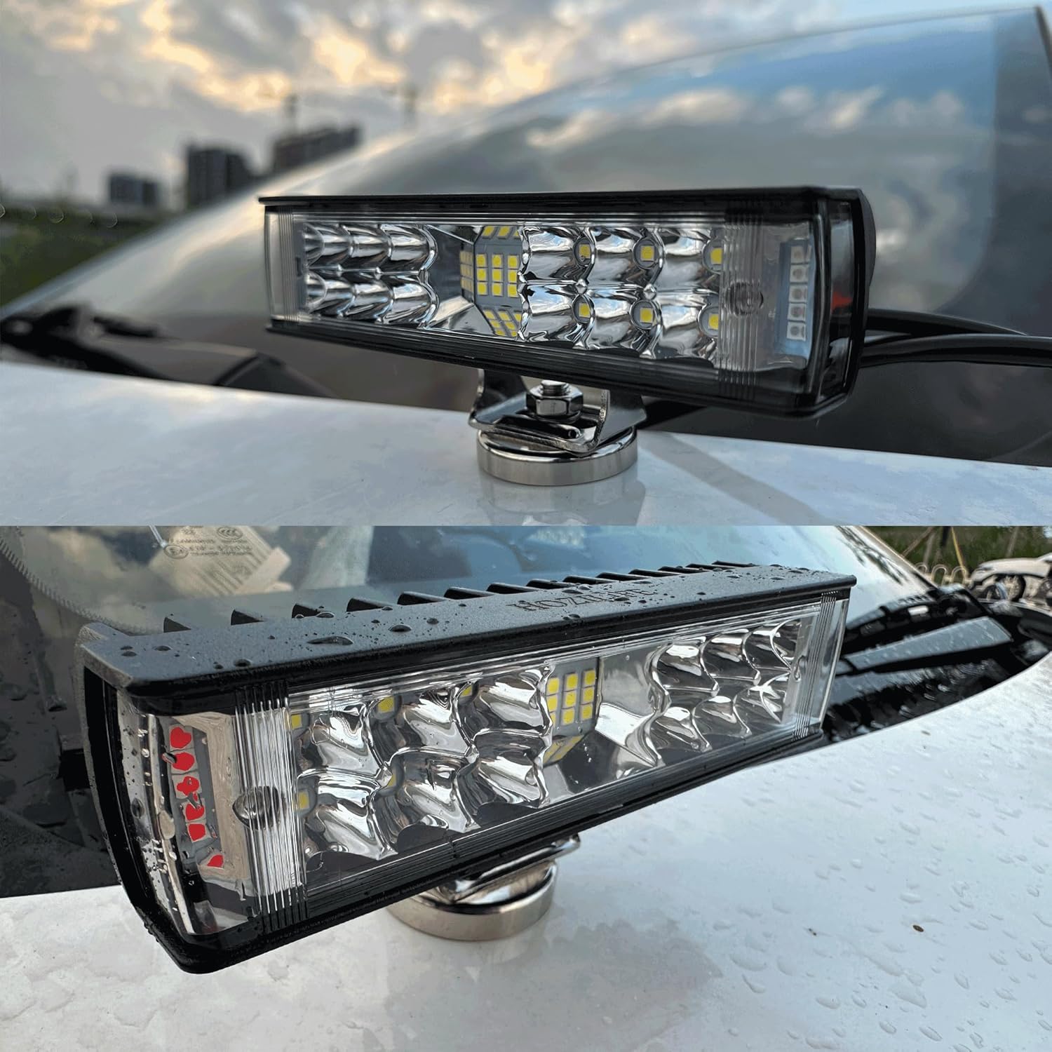 Barra de luz LED de una sola fila de 6 pulgadas, 35 W, 2 unidades, luces antiniebla delgadas para todo terreno, luces LED de conducción de trabajo