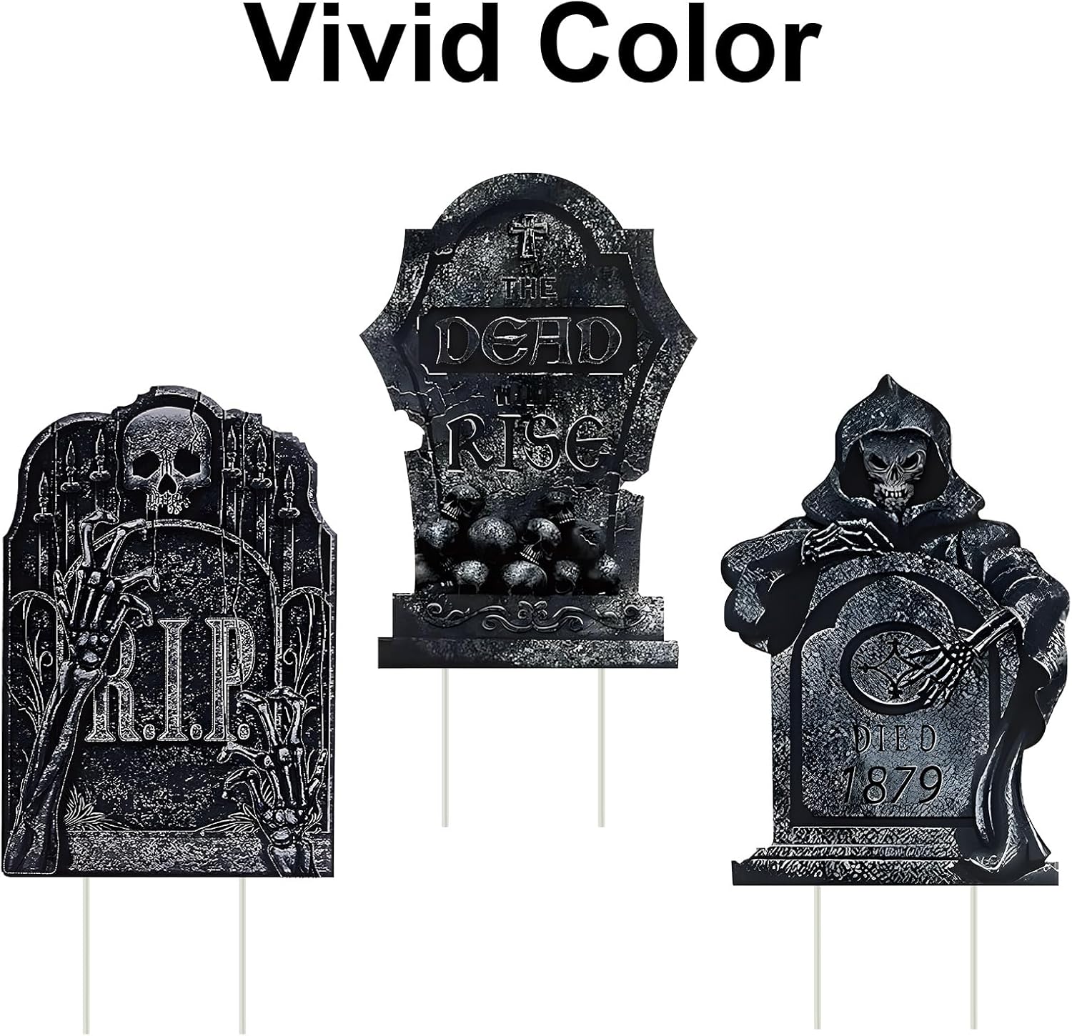 GameXcel 10 piezas de decoración de lápida de Halloween para lápida de cementerio, letreros de patio al aire libre, césped, patio, jardín,