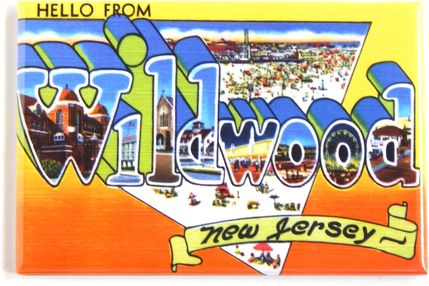 Greetings from Wildwood New Jersey – Imán para nevera (1.75 x 2.75 pulgadas)
